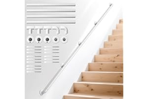 KiloSton 2.5M Anti-Slip Stair Rail – ABS & 304 Stainless Steel, Safe & Comfortable Stair Support for Elderly, Kids & Disabled, Bannister Rail for Stairs