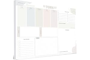 Biroyal 2026 Bloc planificateur hebdomadaire A3 sans date fixe (50 pages), 2026 calendrier avec aperçu hebdomadaire et suivi des habitudes pour les rendez-vous