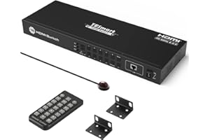 TESmart Switch HDMI Switch 16 in 1 out 4K @ 60Hz, 16 port Commutatore HDMI Interruttore 16 Ingressi 1 Uscita con porta LAN RS232, Supporto Full HD,4K @ 30Hz, 1080P 3D (nero)