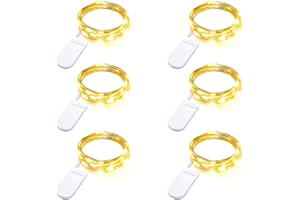 ‎AIFULO LED Lichterkette Batterie, aifulo 6 Stück 2M 20er Micro LED Lichterkette Batteriebetrieben Drahtlichterkette für Weihnachten, Halloween, Flasche, Zimmer, Hochzeit, DIY Dekorationen, Beleuchtung Deko