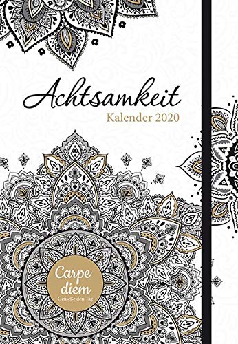 Preisvergleich Produktbild Achtsamkeit - Kalender 2020: Taschenkalender mit Lesebändchen und Gummiband