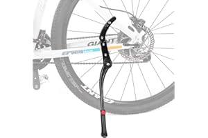 ROCKBROS Pata de Cabra para Bicicleta Soporte Ajustable de Retroceso Aluminio para 24-29 Pulgadas, Negro