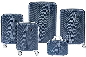 Convector Set Quattro Trolley + Beauty Case Da Viaggio, Valigie Rigide in 5 Dimensioni Con Ruote Girevoli a 360 °, Lucchetto TSA e Struttura in ABS Doppio Strato, Antigraffio e Antiurto