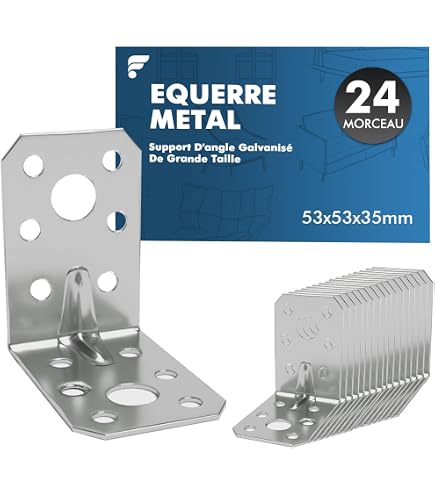 thumbnail: 60x60x40mm Heavy Duty Geperforeerde Hoekbeugel - Versterkte Metalen Beugels - Pack Van 10