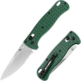 FLISSA Folding Pocket Knife 190 mm, Green | AUS-8 Steel Folding Knife EDC Knife for Camping, Hiking, Adventure and Travel