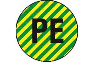 ‎BETRIEBSAUSSTATTUNG24 Betriebsausstattung24® Etiketten auf Bogen -Kennzeichnung elektrischer Leiter- PE, Schutzleiter 40 Stk/Bogen Gröߟe Einzeletikett (Durchm.): 1,25 cm PVC-Folie, selbstklebend