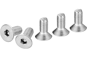 DTGN M5-0.8 x 12mm Flat Head Socket Cap Screws, 25 Pack 304 Stainless Steel Hex Socket Flat Head Screws, Full Thread, Countersunk Bolts
