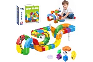 KQWVZ 81 st clickrail elektrisk train set flexibel race track, järnväg elektrisk kub spår med motoriserat tåg, elektrisk järnvägsset, kub spårblock, tåg för barn från 3 år