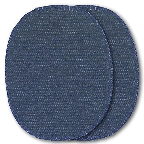 Preisvergleich Produktbild Knieflicken, 2 Stück, Jeans, dunkel, bügelbeschichtet