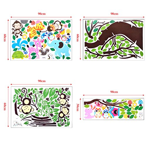 Zoo Motive Wandtattoo Wandsticker Wandfiguren Wand Sticker Aufkleber Deko Zoo Wald Tiere fur Kinderzimmer Spielzimmer - 2