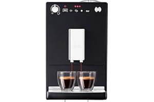 Melitta, Solo E950-101, Cafetera Superautomática con Molinillo, 15 Bares, Café en Grano para Espresso, Limpieza Automática, Personalizable, Negro