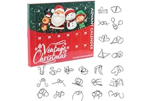 LOVEXIU Calendario dell'Avvento 2024, Calendario Del Conto Alla Rovescia di Natale, 24 Puzzle in Metallo, Giochi di Puzzle Complicati ed Emozionanti Trucchi di Puzzle per Bambini, Regalo di Natale