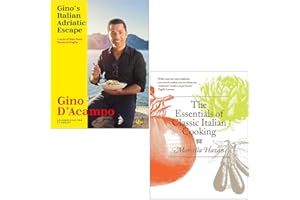 Gino's Italian Adriatic Escape By Gino D'Acampo & The Essentials of Classic Italian Cooking By Marcella Hazan 2 Books Collection Set