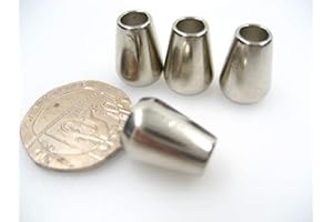 VOMONO 5pcs Silver Quality Metal Round Cord end Toggles Clothing Draw String Pull Cord Hoodie Cord Ends