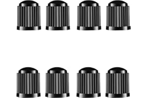 RAJTTS 8 Pack Dust Caps For Car Tyres,Dust caps,Tyre Valve Caps With Seal Ring,Plastic Tyre Caps For SUV, Motorbike, Trucks, Bike, Bicycle, Black