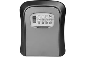 FARMIGOOD Key Safe Wall Mounted, Key Lock Box Outdoor Indoor with 4 Digit Combination Heavy Duty Waterproof Key Cabinet Combination Key Safe Lock Box for Home Office Parents Spare School Garage (Grey)