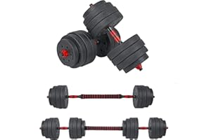 KOOLOOK Set di pesi 40 KG 2 MANUBRI + 1 BILANCERE per Body Building