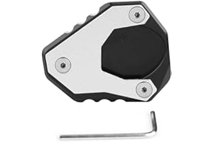 KIMISS Motorcycle Kickstand Pad, CNC Kickstand Side Stand Enlarger Extension Pad para Kawasaki Versys/KLE 650 2015-2018, aleación de aluminio y acero inoxidable