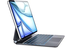‎EARTO Earto iPad Air 13 Inch Case with Keyboard 2025/2024, Magic Style Keyboard iPad Pro 12.9, Magnetic Free-Floating, Multi Touchpad, 7-Colour Lighting, QWERTZ Layout, Black