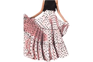 Vectry Moda Mujer Cintura Alta Lunares Falda Estampada Falda Plisada con Volantes Sueltos