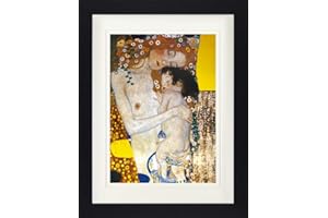1art1 Gustav Klimt Póster Las Tres Edades De La Mujer, Detalle Cuadro Enmarcado con Fine Passepartout | Cuadros De Pared | En Un Marco De Imagen 40x30 cm