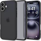 Spigen iPhone 16 ile Uyumlu Kılıf Ultra Hybrid Frost Sararmaya Dayanıklı Mat Siyah Şeffaf Kapak - ACS08200 (Spigen TR Garanti
