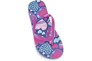 DINZIO Girls Heart Print Flip Flop
