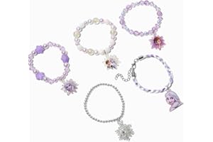 Claire's Disney Beaded Stretch Bracelets, Cute Costume Jewellery for Little Girls Dress Up, Multi-Colour, Encanto/Wish/Minnie Mouse/Frozen