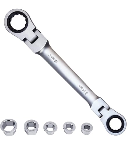 Chiave Poligonale A Cricchetto MAX-POWER 17-19 Mm - Acciaio Cromo Vanadio Per Meccanica