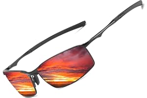 LEDING&BEST Gafas de Sol para Hombre y Mujer Polarizadas Lentes con Super Ligero Marco de Metal 100% Protección UV/Adecuadas para Conducir Viajar Uso Diario Cat 3 CE