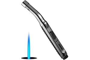 NOKAPIN Candle Lighter,Refillable Long Jet Lighters with Visible Window, Windproof Gas Lighter Adjustable Jet Flame for BBQ, Stove, Kitchen Cooker, Hobs,Camping(Sold No Fuel)