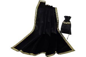 BLESSUME Tarocchi Tovaglia Altare Divinazione in Tessuto con tarot bag (Nero 1)