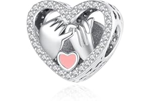 BEEUVIP Vida de personajes animales Abalorios Colgante de Cuentas Plata de Ley 925 con Circonita Cúbica Compatible con Europeo Pulsera Collar,Charms de Para Niña Mujer