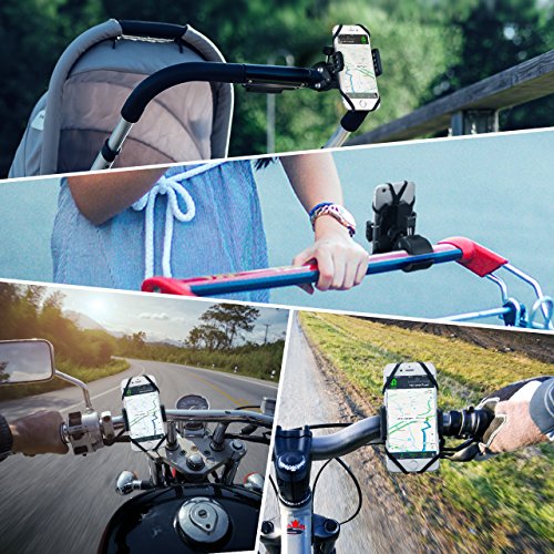 VicTsing Supporto Bici Porta Cellulare Bici, Porta Cellulare Moto Supporto Manubrio Universale Rotabile a 360 Gradi per iPhone 8/8Plus/7/7Plus/6/6s, Galaxy S8/S8 Plus/S7 e altri 3.5-5.8 Pollici, Nero