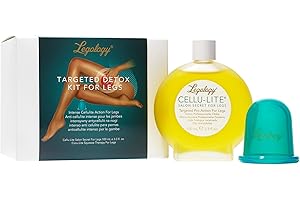 Legology Premium Anti-Cellulite Detox Kit For Legs in Washbag Travel Case - Circu-Lite Cellulite Suction Cup & Cellu-Lite Oil