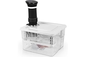 VPCOK DIRECT 7 en 1 Recipiente Sous Vide Sous Vide Contenedor con Tapa y Estante Personalizados para Adaptarse a la mayoría de Las Sous Vide Roner Cocina, Multifunción 12L