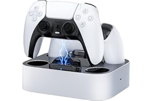 NEWDERY PS5 Kontroler Stacja ładująca Stacja ładująca Szybka ładowarka Kontrolery PlayStadion 5 Podwójny czujnik z diodami LED/Szybkie ładowanie/Ładowarka z potrójną ochroną