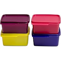 Tupperware . Plastic Container-500Ml, 4 Pieces, Multicolour,Multicolor