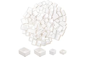 Bofanze 150 Pièces Vide Aquarelle Casseroles de Peinture à L'aquarelle Petite Palette D'aquarelle Boite Aquarelles Grille Peinture Bac pour Boîte à Aquarelle Vide (Casserole Demi)