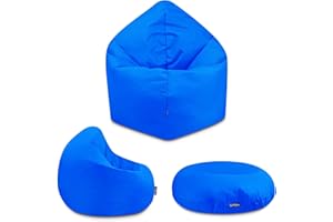 ‎BUBIBAG BuBiBag - 2in1 Sitzsack Bodenkissen - Outdoor Sitzsäcke Indoor Beanbag in 32 Farben und 3 Größen - Sitzkissen für Kinder und Erwachsene (125 cm Durchmesser, Königsblau)