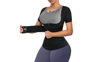 KUMAYES Neopren Sauna Weste mit Bauchweggürtel Damen Shirt Thermo Saunaanzüge Tanktop Unterbrust Fitness Body Shaper