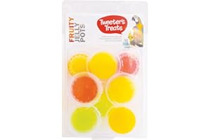 HAPPYPET Happy Pet Tweeter's Treats Jelly Pots Fruity Flavours 8 Piece Nutrient Rich Vitamin Boost Natural Safe Healthy for All Bird Breeds