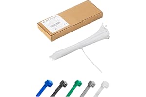 Haus Projekt Pack de 100 Bridas de Plástico Blanco Premium Fuertes Industrial, 200mm x 2.5mm, Bridas de Plástico para Cables Multifunción para Uso Interior y Exterior, Gestión de Cables, Cableado