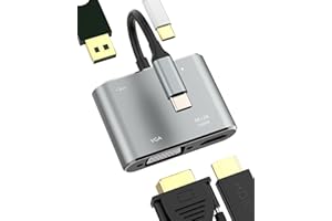 WASRUYI Adattatore USB C a HDMI VGA Multiporta(4 in 1)per Apple iphone16 15 tipo C Porta Hub USB OTG 3.0 Type C Ricarica cavo per iPad AV Monitor Convertitore compatibile per Samsung MacBook Tablet Adattatori