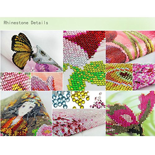 Moresave 5D DIY Blumenmuster Diamant Gemälde Kreuz Stich Strass Mosaik Wohnkultu - 3