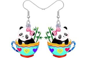 RAIDIN Acrylic Cute Creative Panda Animal Earrings for Women Girls Animals Dangle Earrings Jewellery for Gifts Animal Lovers Decorations