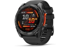 Garmin fēnix 8 51mm – Multisport-Smartwatch, 1,4" AMOLED Touch-/Tastendisplay, bis zu 29 Tage Akkulaufzeit, 80+ Sport-/Outdoor-Apps, TOPO-Karten, EKG, Telefonie, Musik, Taschenlampe