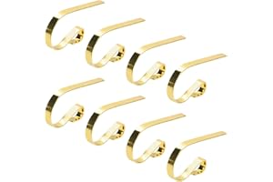 NQEUEPN 8uds Ganchos de Navidad para Chimene, Ganchos para Medias de Navidad Ganchos para Medias de Chimenea para Decoraciones de Fiesta Navideña (Oro)