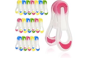 LUOJINYI 20 Stück Bunt Wäscheklammern mit Rutschfestem Silikon, Windfeste Kunststoff-Wäscheklammern Hinterlässt Keine Marken für Wäsche Hosen T Shirts Unterwäsche Socke Handtuch (Gemischte Farben)