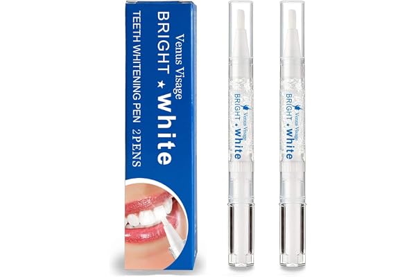 Venus Visage - Stylo Gel Blanchiment [Lot de 2 ] Kit Dentaire, 20+ Utilisations, Blanchir les Dents Facilement, Efficace＆Indolore, Sans Sensibilité [Saveur Naturelle de Menthe]